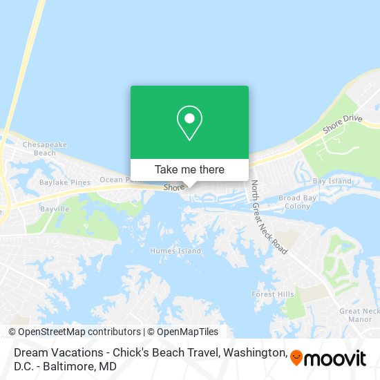 Dream Vacations - Chick's Beach Travel map