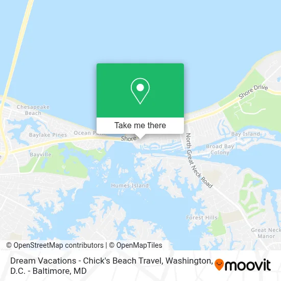 Dream Vacations - Chick's Beach Travel map