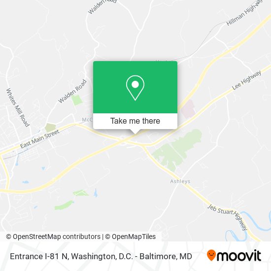 Entrance I-81 N map