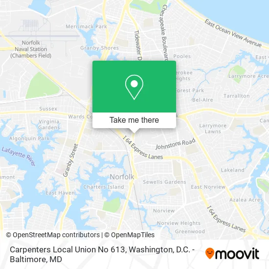 Carpenters Local Union No 613 map