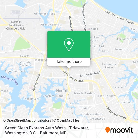 Green Clean Express Auto Wash - Tidewater map