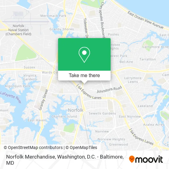 Norfolk Merchandise map