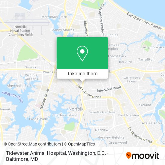Tidewater Animal Hospital map