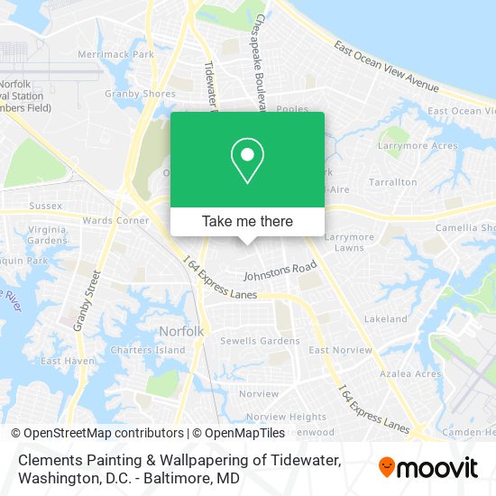 Mapa de Clements Painting & Wallpapering of Tidewater