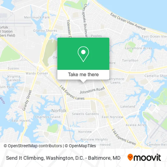 Send It Climbing map
