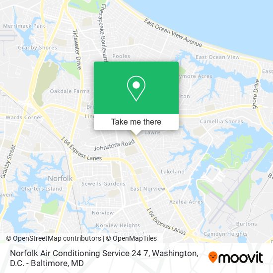 Norfolk Air Conditioning Service 24 7 map