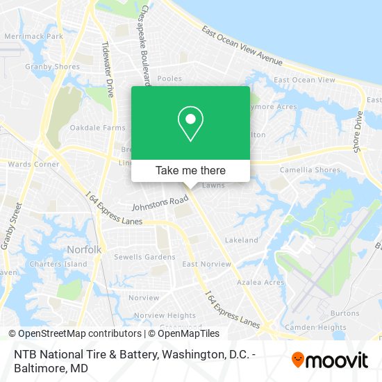 Mapa de NTB National Tire & Battery