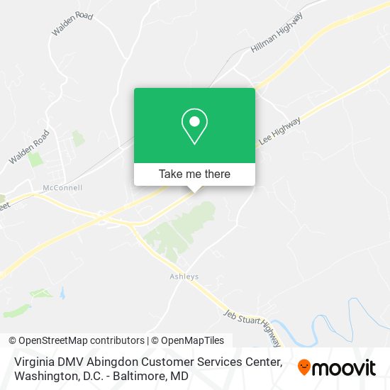 Mapa de Virginia DMV Abingdon Customer Services Center