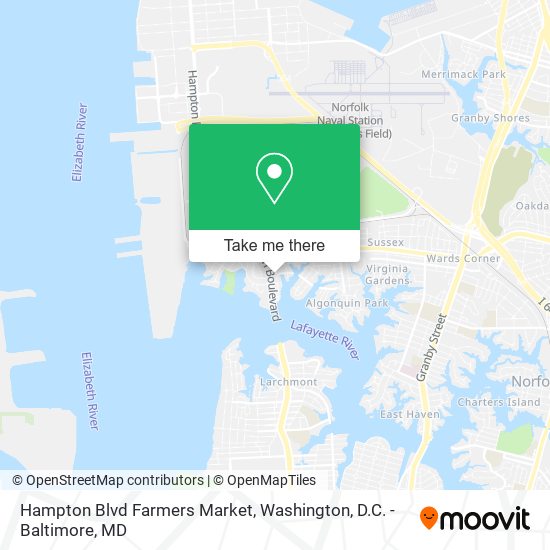 Mapa de Hampton Blvd Farmers Market