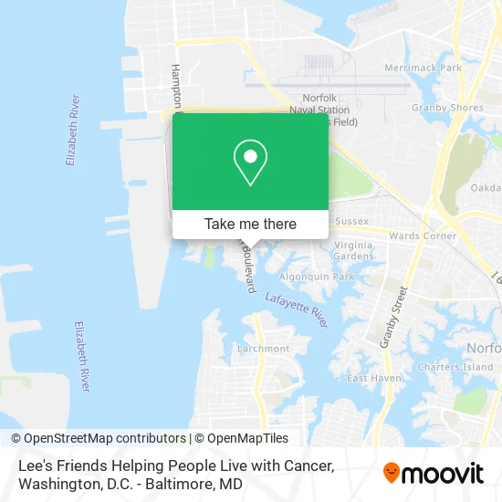 Lee's Friends Helping People Live with Cancer map