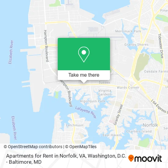Apartments for Rent in Norfolk, VA map