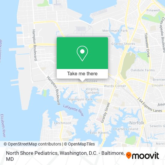 North Shore Pediatrics map
