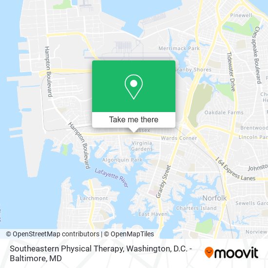 Southeastern Physical Therapy map
