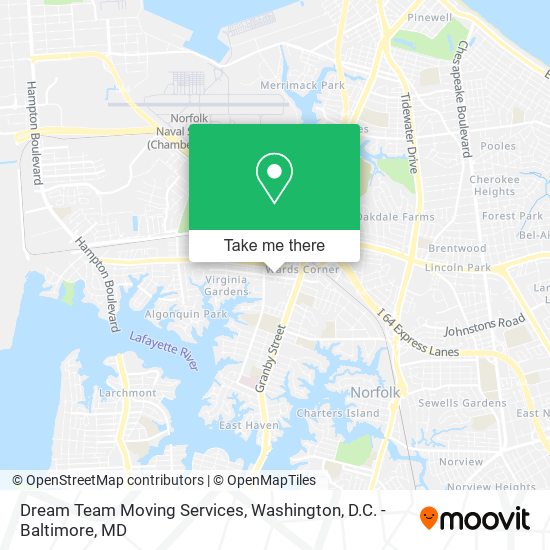 Dream Team Moving Services map