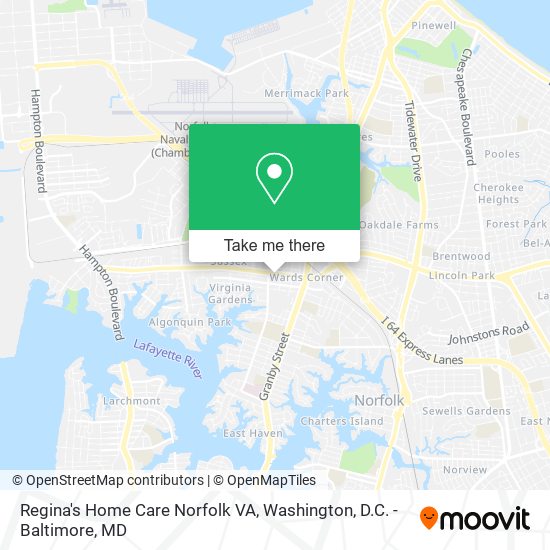 Regina's Home Care Norfolk VA map