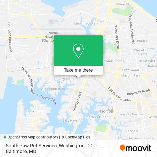 South Paw Pet Services map
