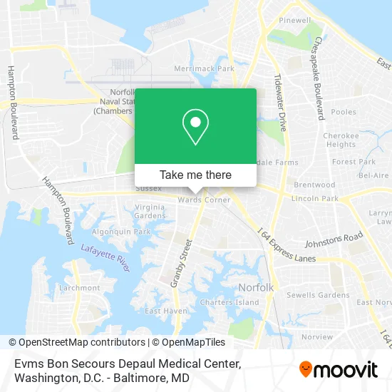 Evms Bon Secours Depaul Medical Center map