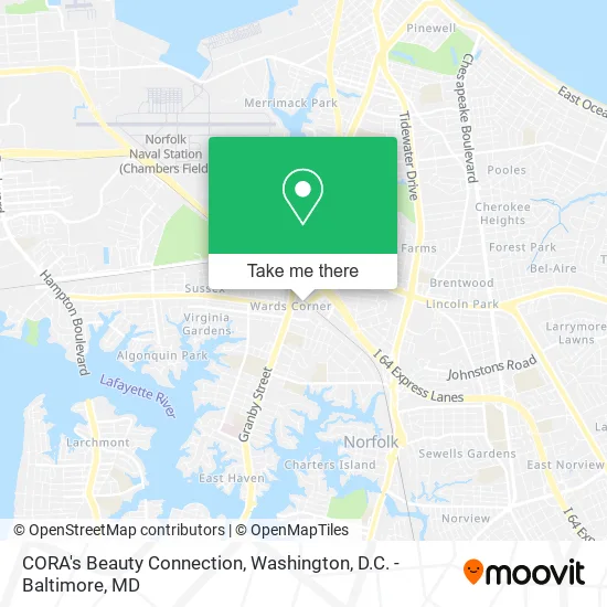 CORA's Beauty Connection map