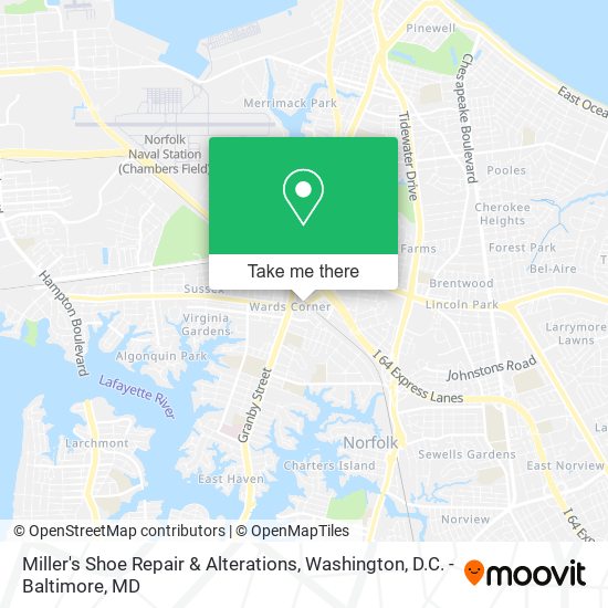Miller's Shoe Repair & Alterations map