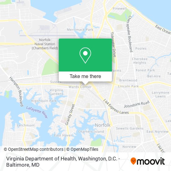 Virginia Department of Health map