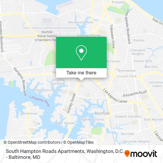 Mapa de South Hampton Roads Apartments