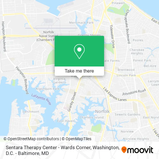 Sentara Therapy Center - Wards Corner map