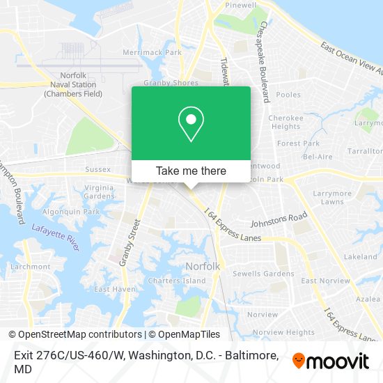 Exit 276C/US-460/W map
