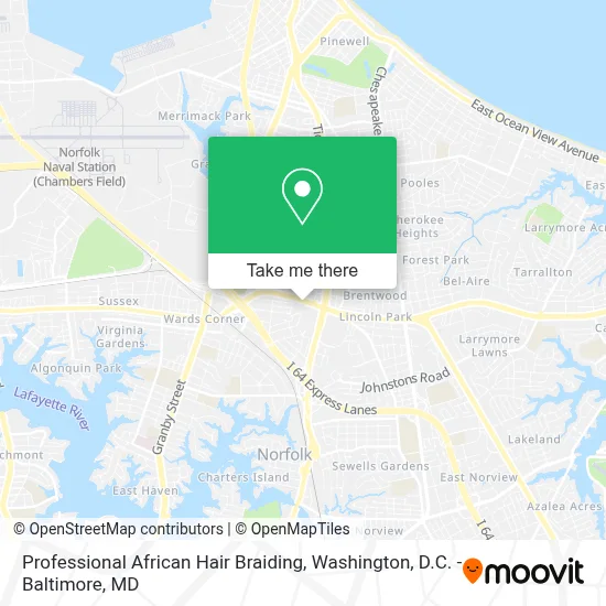 Professional African Hair Braiding map