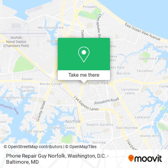 Phone Repair Guy Norfolk map