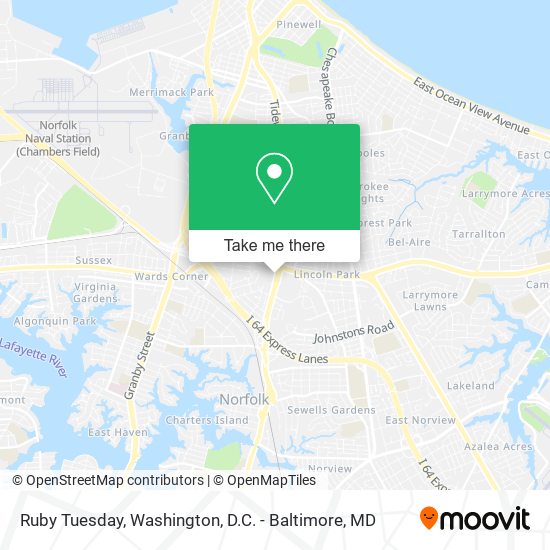 Ruby Tuesday map