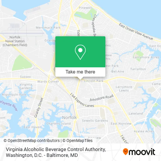 Virginia Alcoholic Beverage Control Authority map