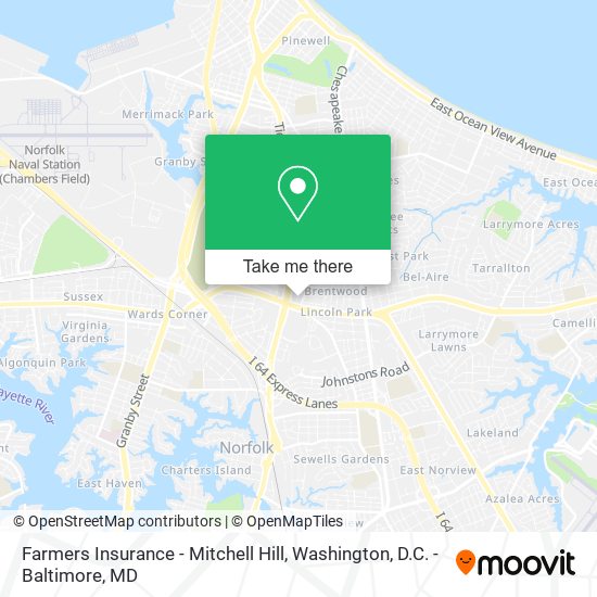 Farmers Insurance - Mitchell Hill map