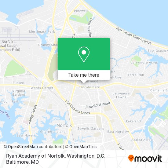 Ryan Academy of Norfolk map