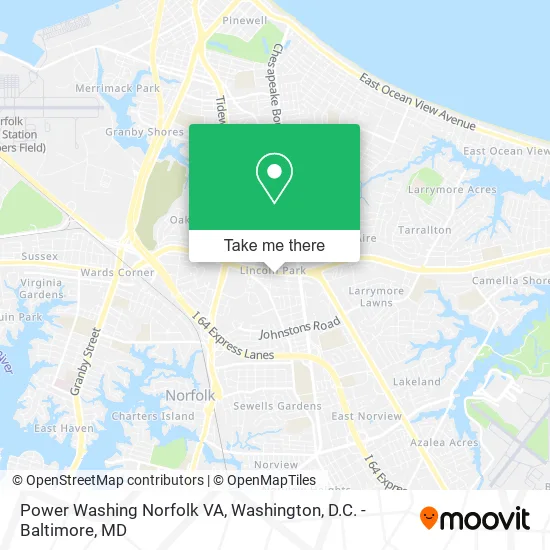 Power Washing Norfolk VA map