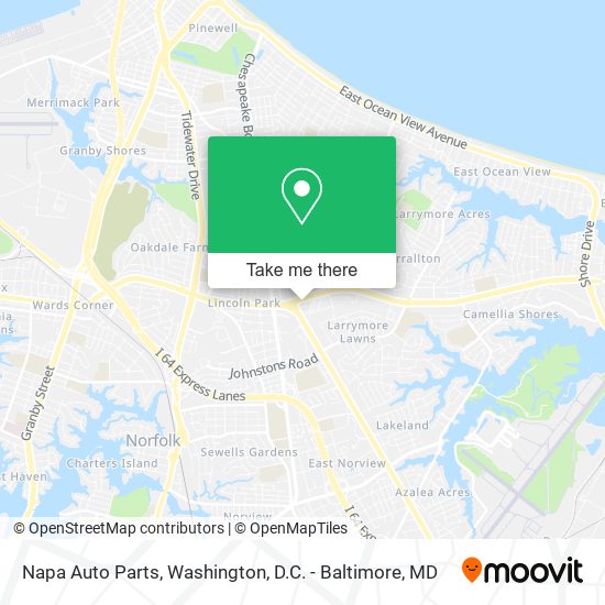 Napa Auto Parts map