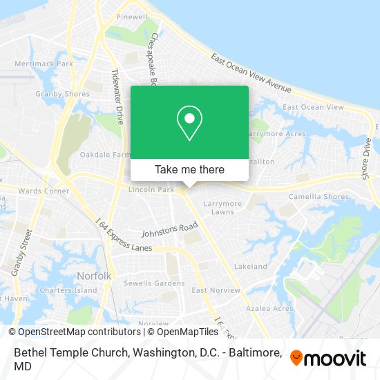 Bethel Temple Church map