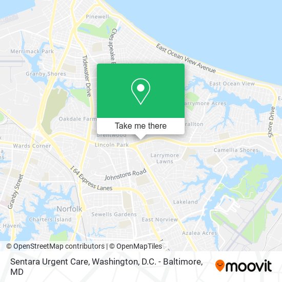 Sentara Urgent Care map