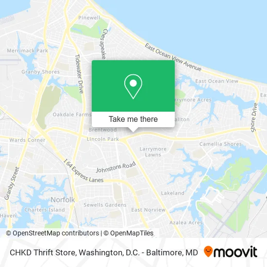 CHKD Thrift Store map