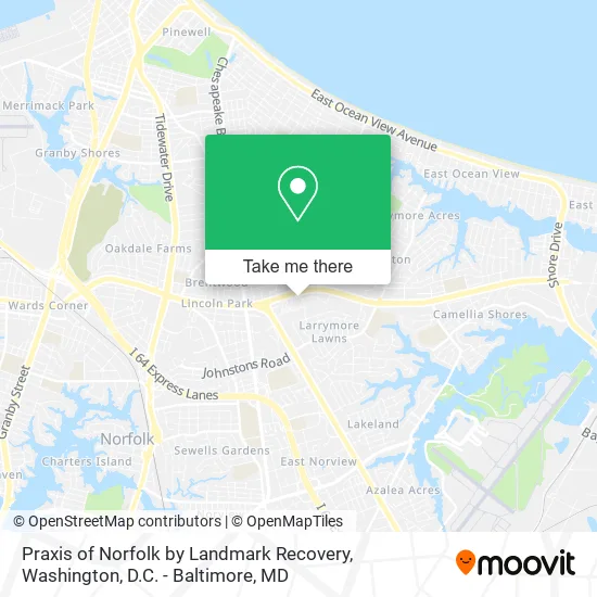 Praxis of Norfolk by Landmark Recovery map