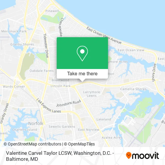 Valentine Carvel Taylor LCSW map