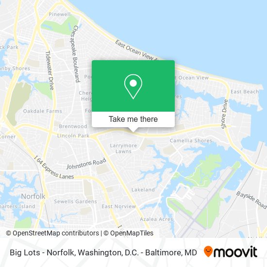 Mapa de Big Lots - Norfolk