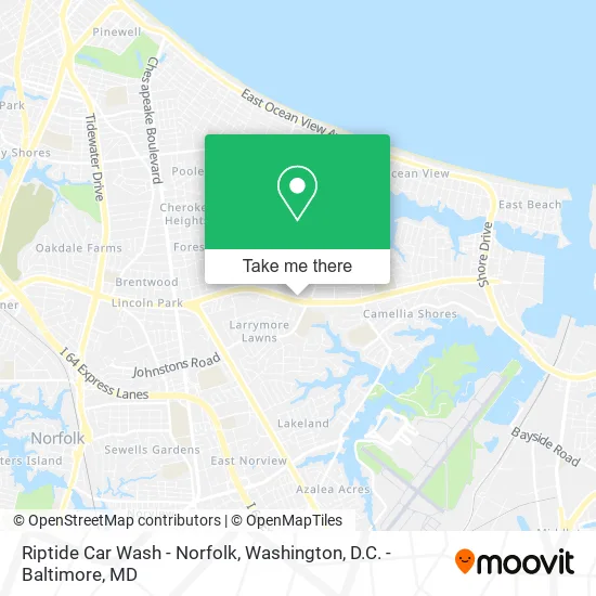 Riptide Car Wash - Norfolk map