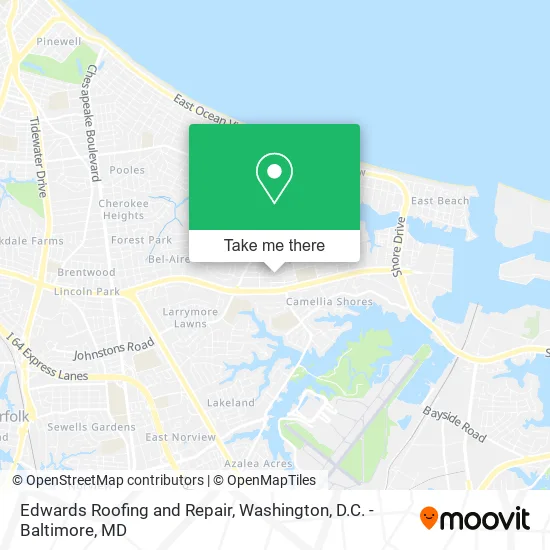 Edwards Roofing and Repair map