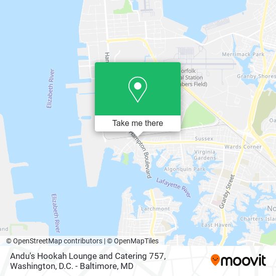 Mapa de Andu's Hookah Lounge and Catering 757
