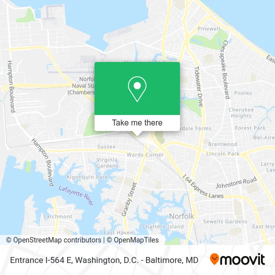 Entrance I-564 E map