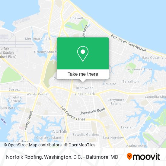 Mapa de Norfolk Roofing