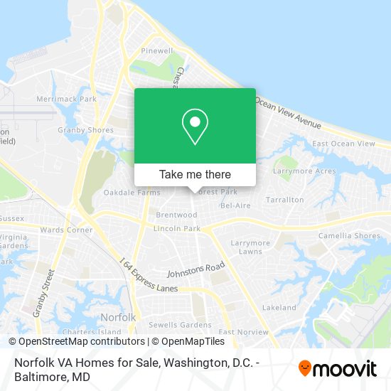 Mapa de Norfolk VA Homes for Sale
