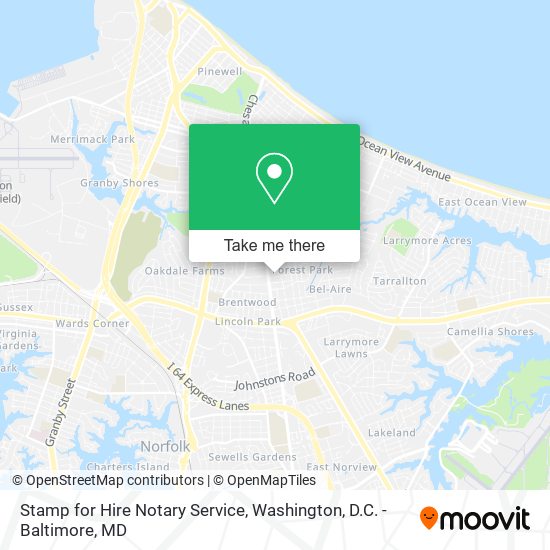Mapa de Stamp for Hire Notary Service