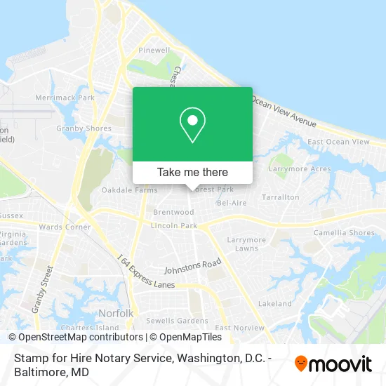 Stamp for Hire Notary Service map