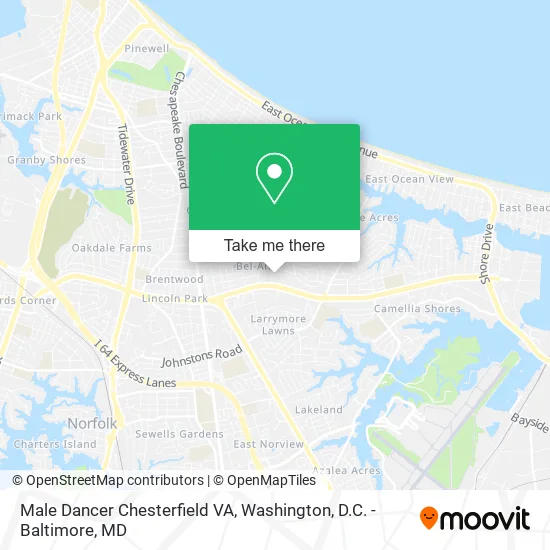 Male Dancer Chesterfield VA map